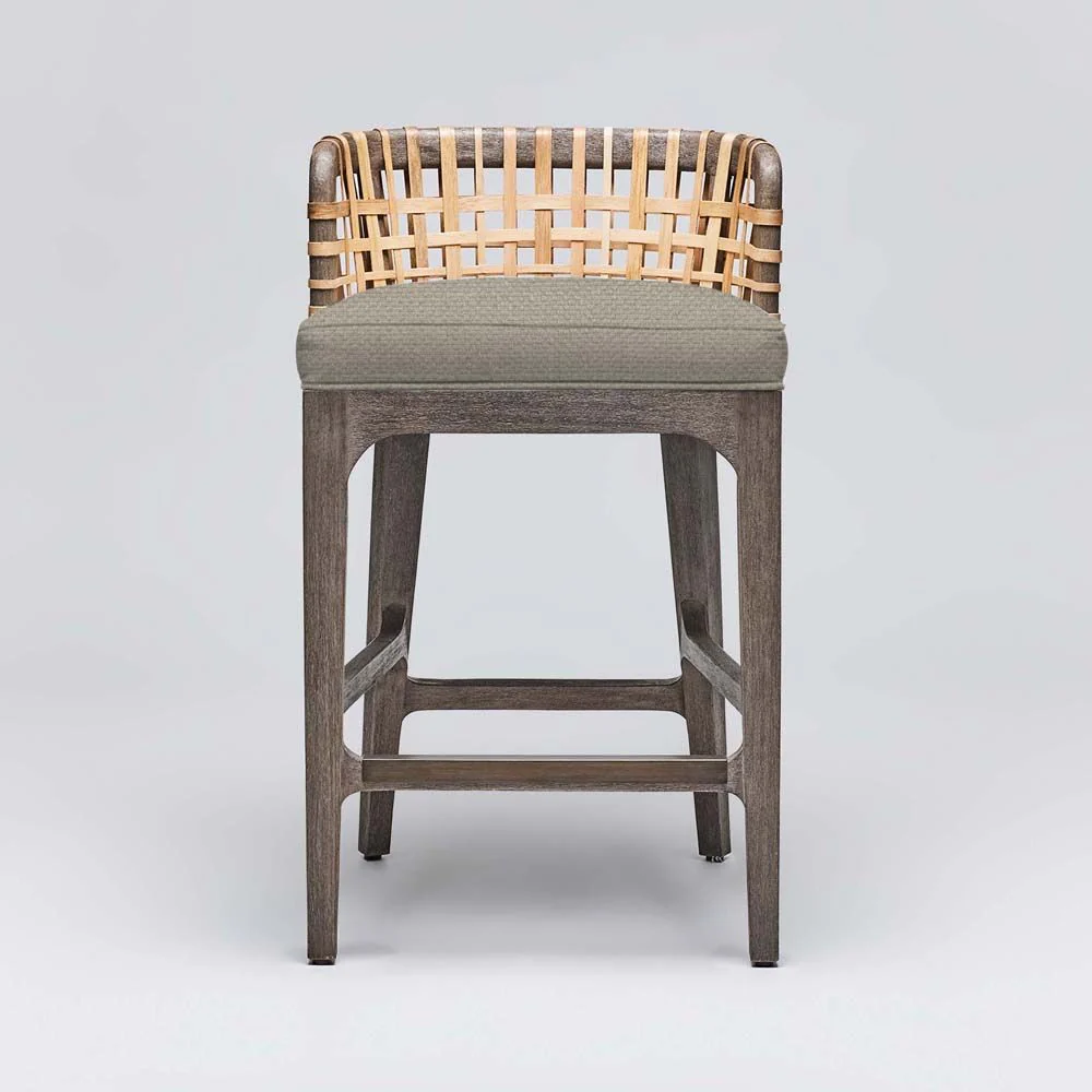 Interlude Palms Counter Stool Grey Ceruse - Image 10