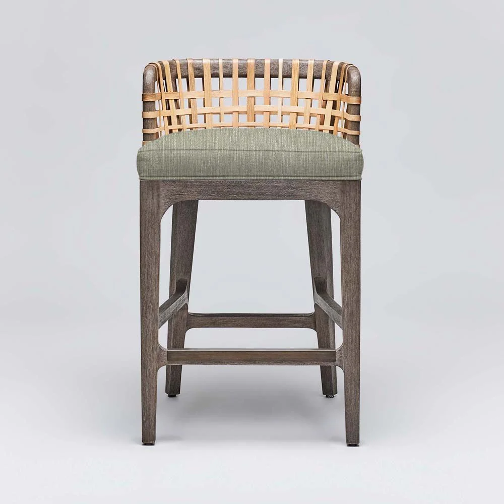 Interlude Palms Counter Stool Grey Ceruse - Image 11