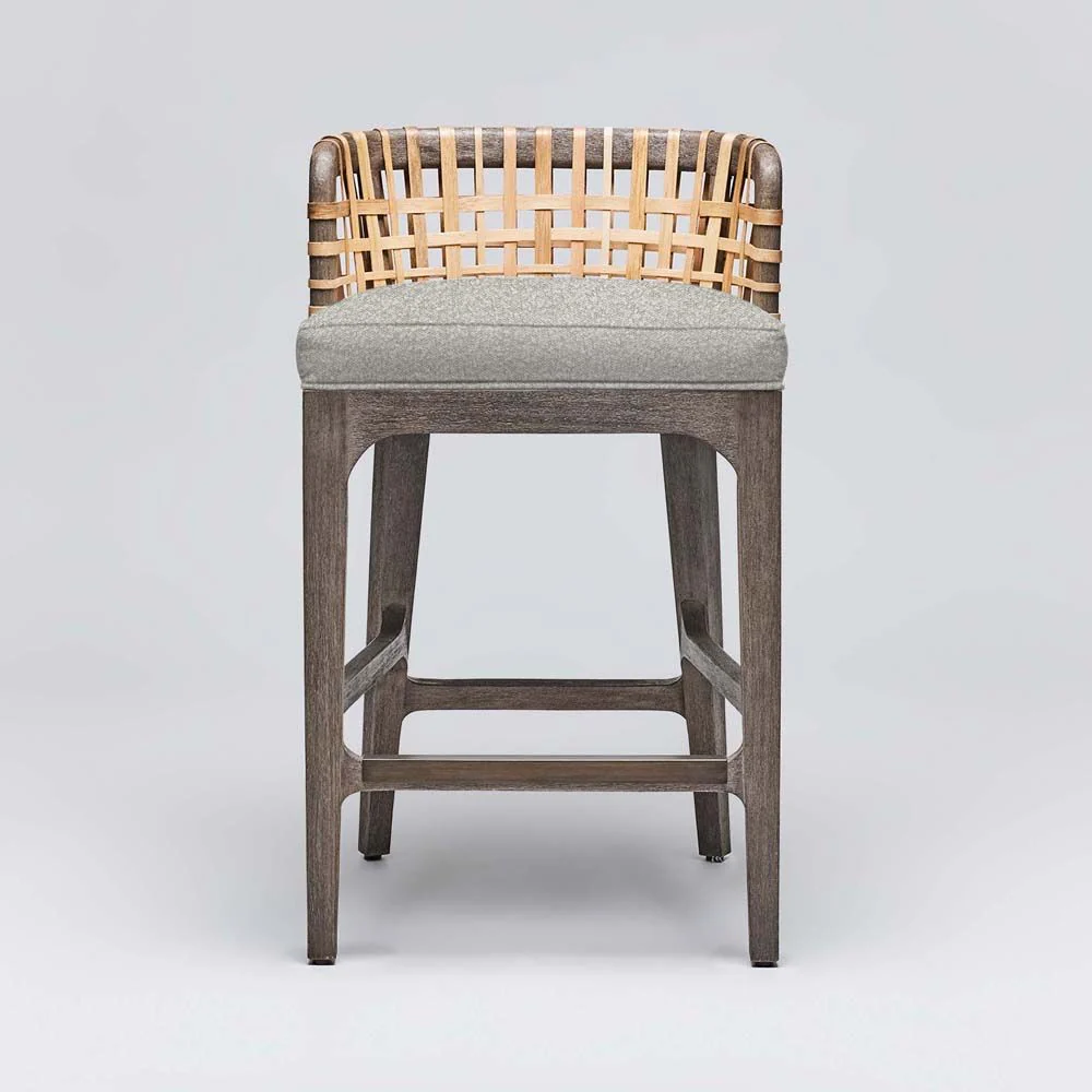 Interlude Palms Counter Stool Grey Ceruse - Image 4