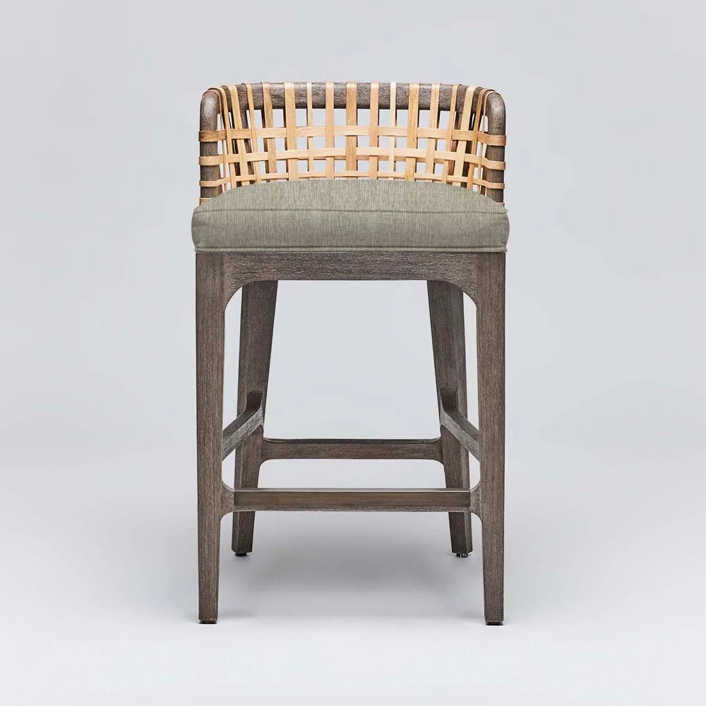 Interlude Palms Counter Stool Grey Ceruse - Image 7