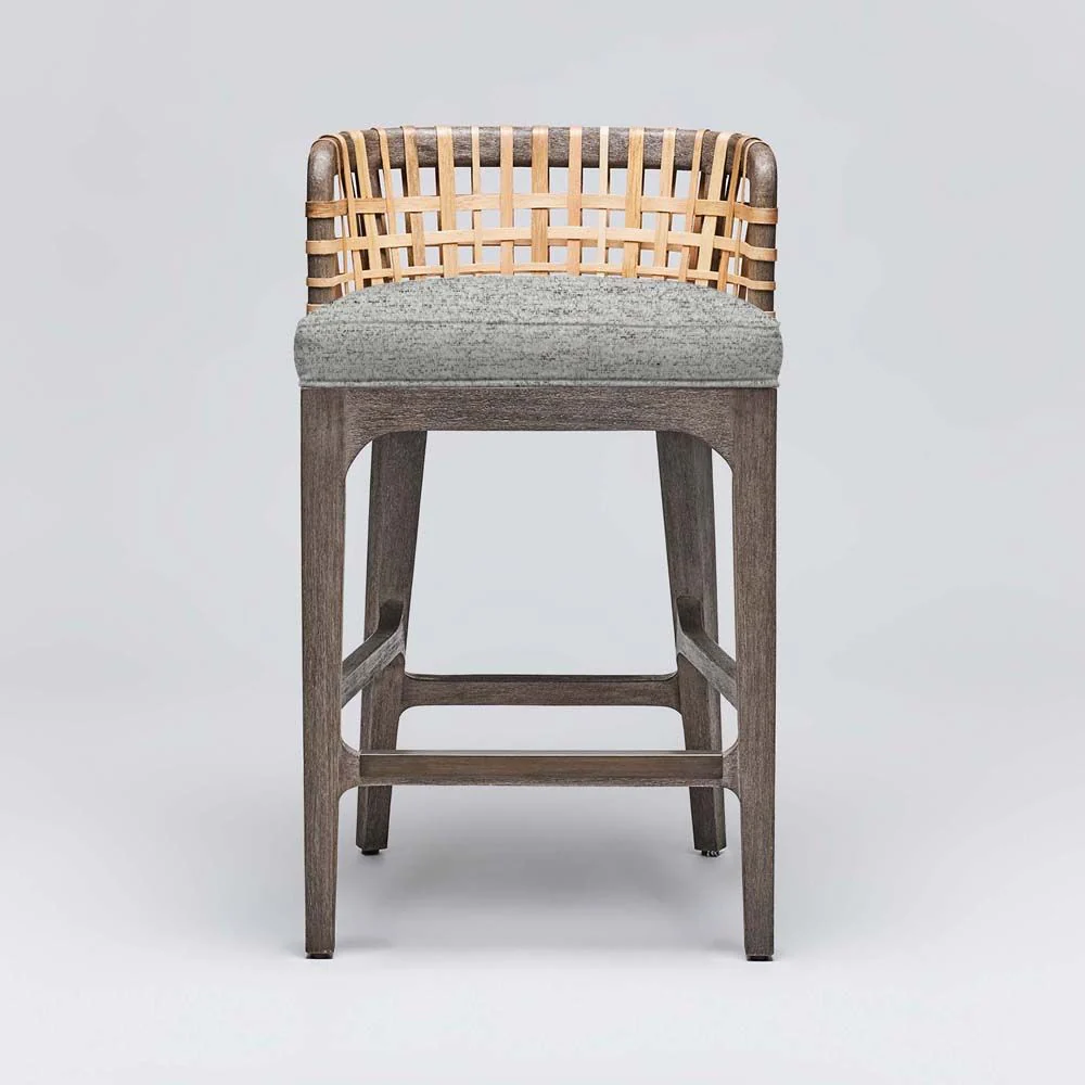 Interlude Palms Counter Stool Grey Ceruse - Image 8