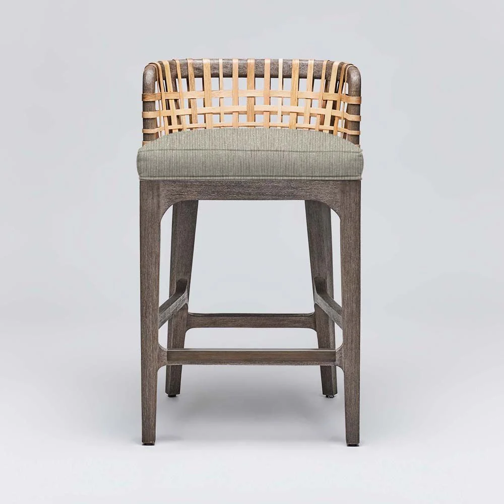 Interlude Palms Counter Stool Grey Ceruse - Image 9