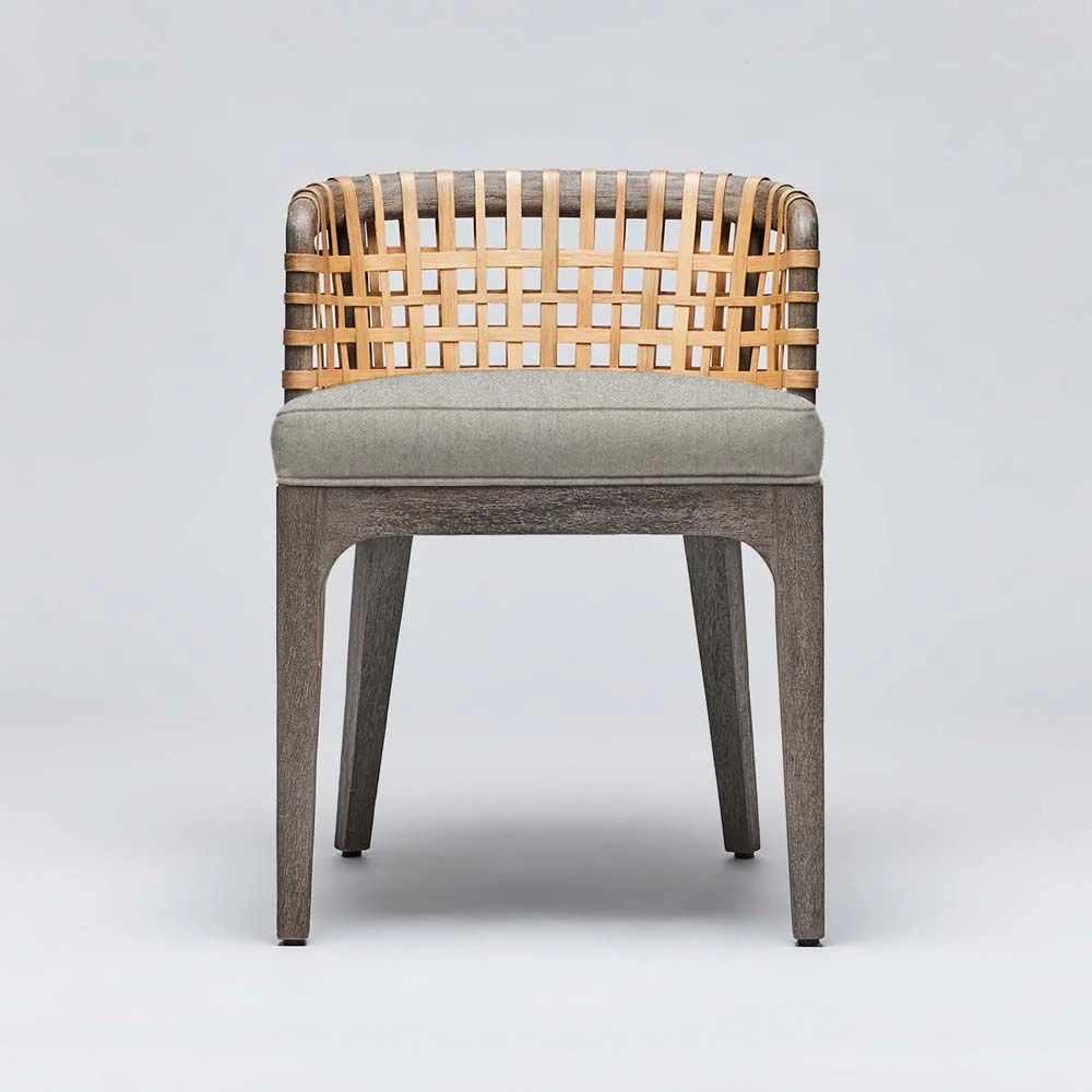 Interlude Palms Side Chair Grey Ceruse - Image 3