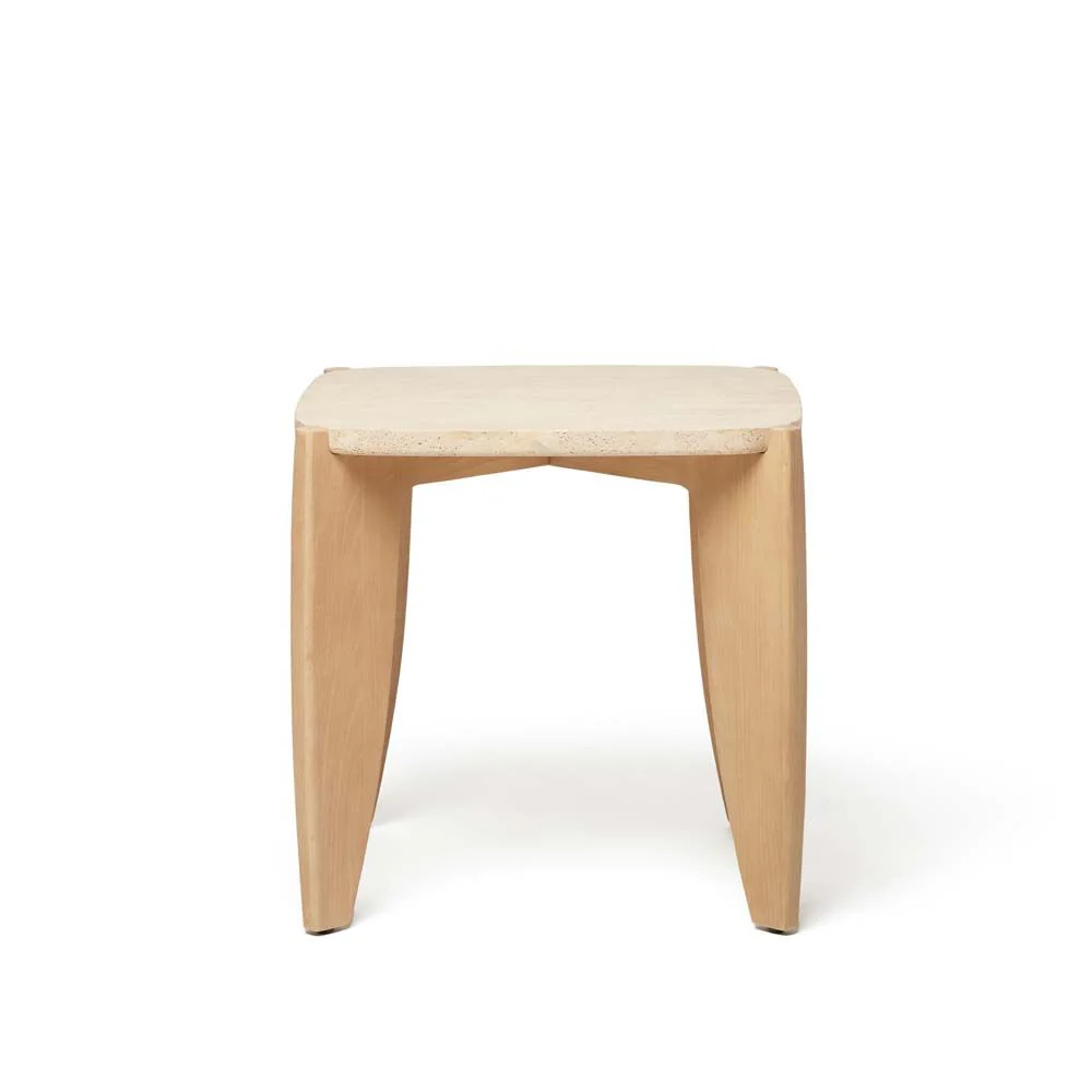 Interlude Rocco Side Table Travertine - Image 2