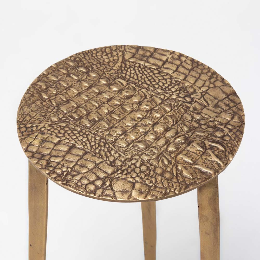 Interlude Saxon Accent Table Antique Brass - Image 2