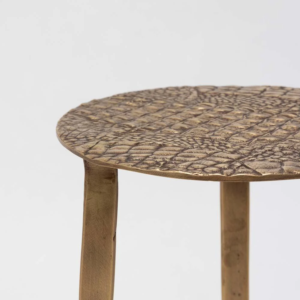 Interlude Saxon Accent Table Antique Brass - Image 3