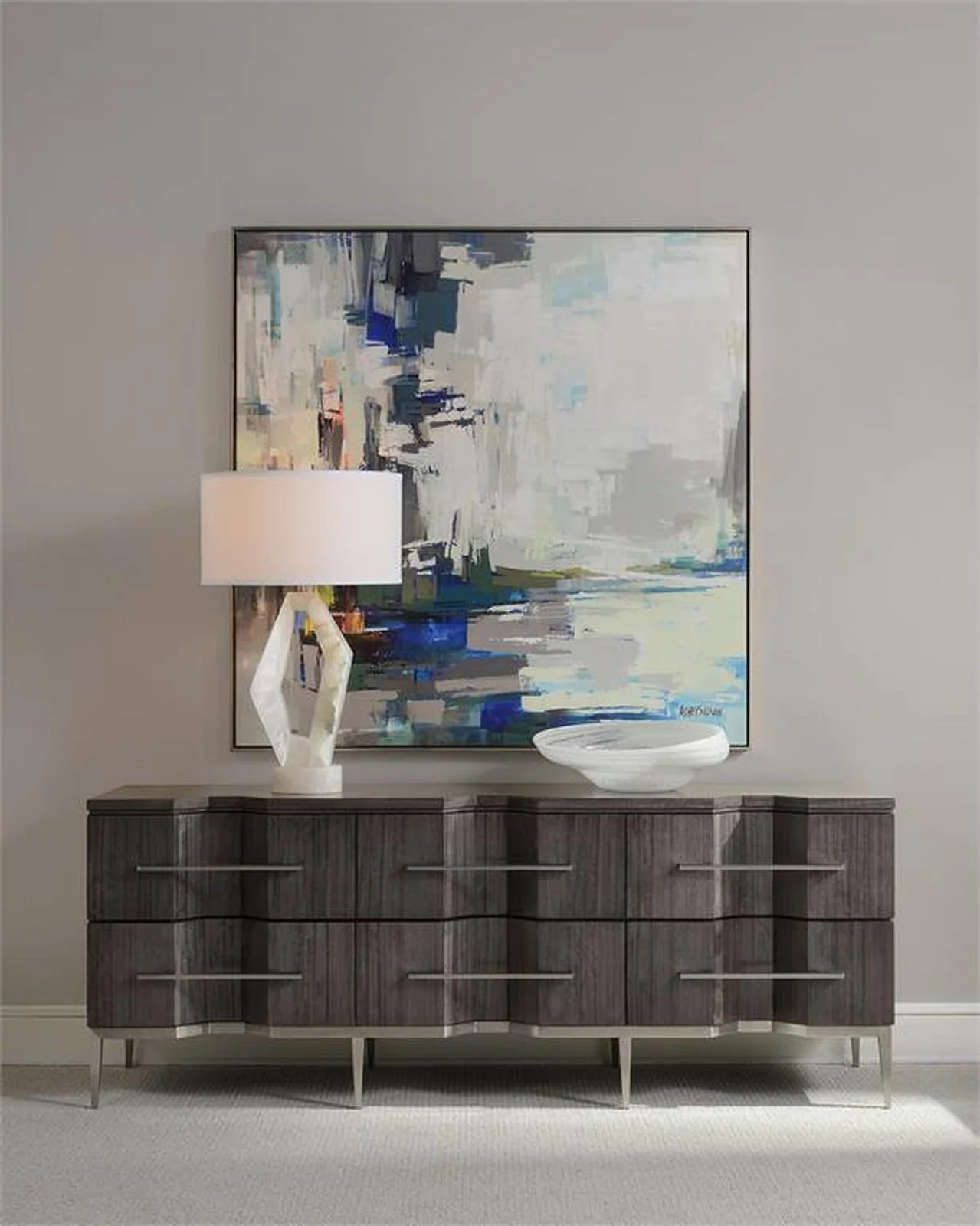 John Richard Abstract Alabaster Table Lamp - Image 2