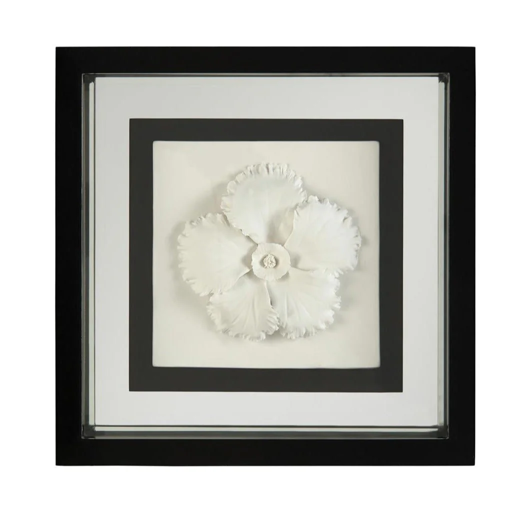 John Richard Black-And-White Porcelain Flower Wall Art - Image 2