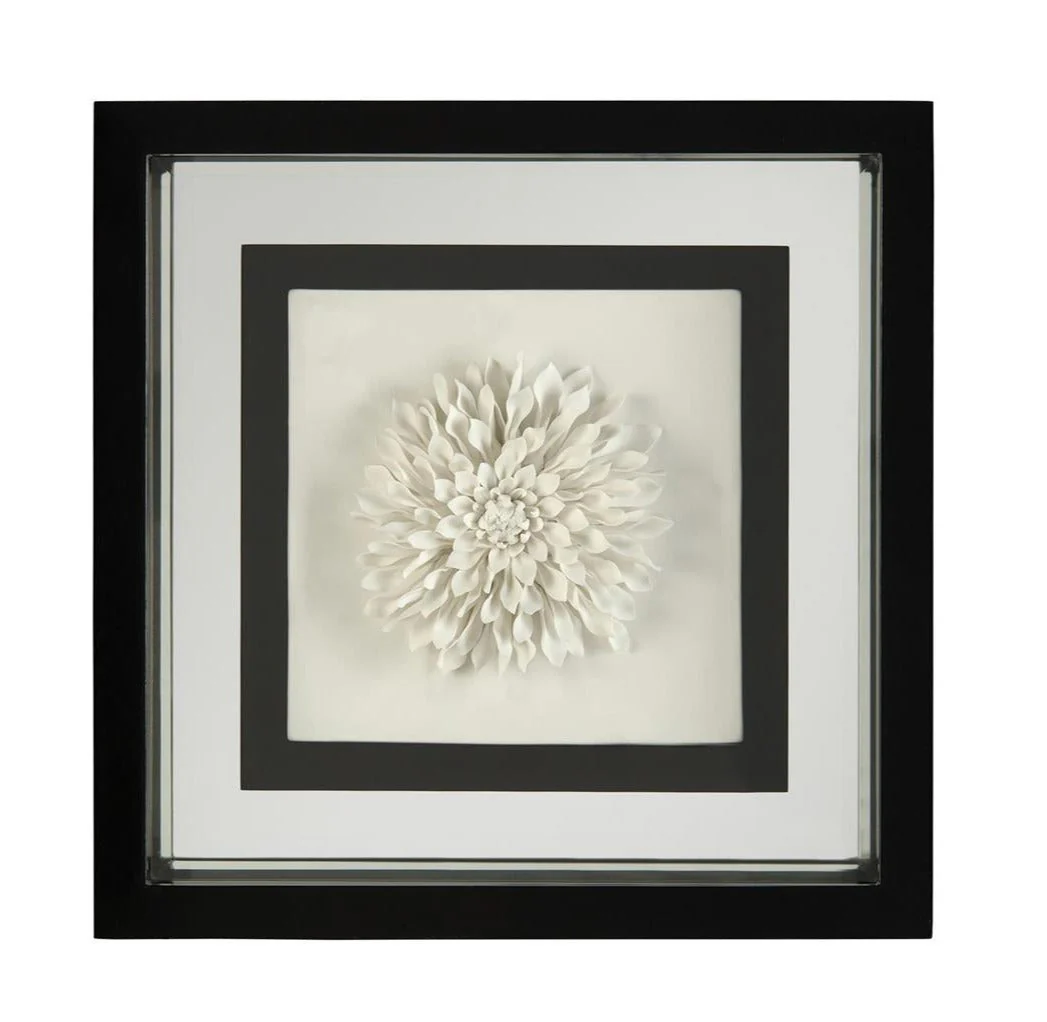 John Richard Black-And-White Porcelain Flower Wall Art - Image 3