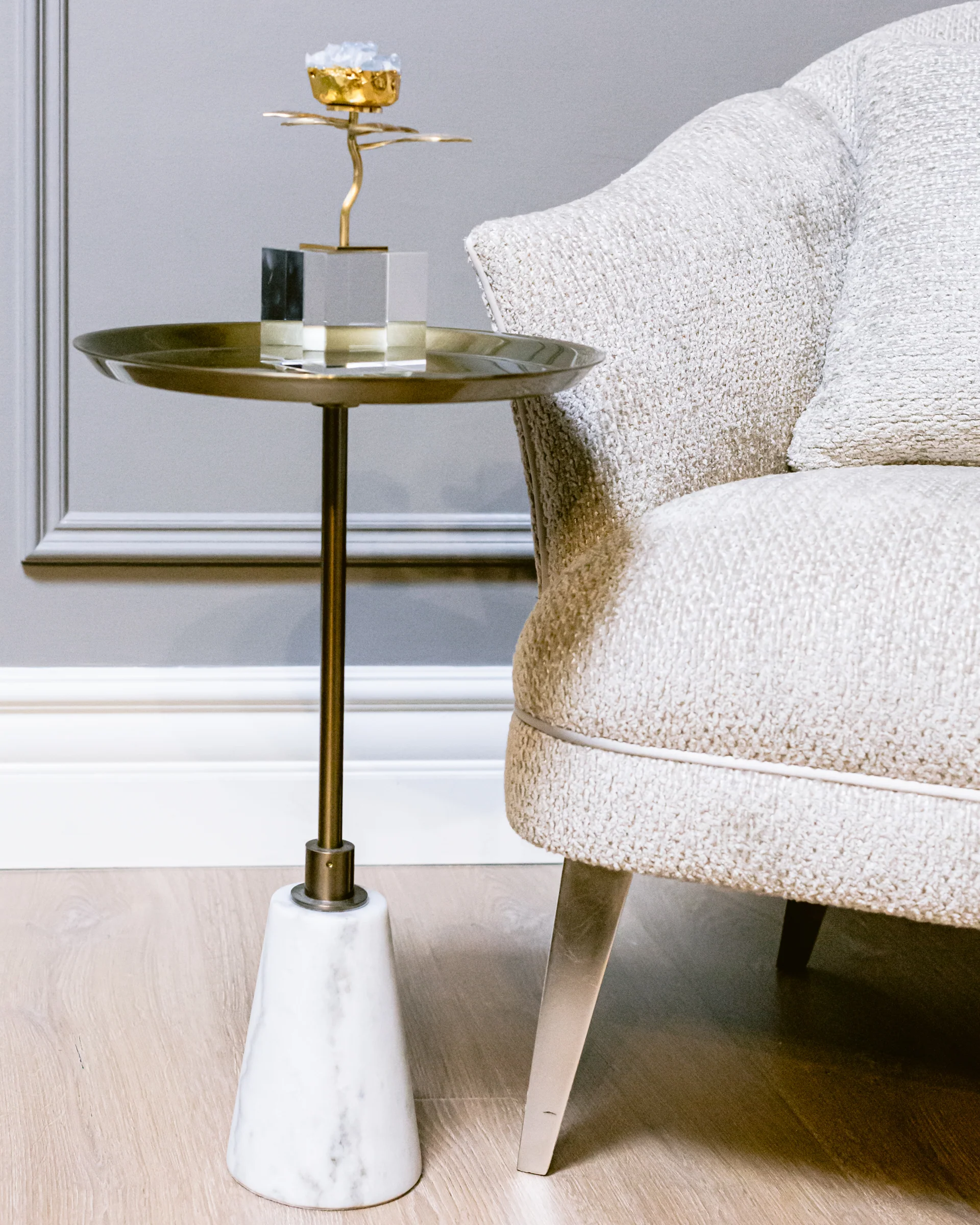 Lexington Accent Table Metal Top Floor Sample - Image 2