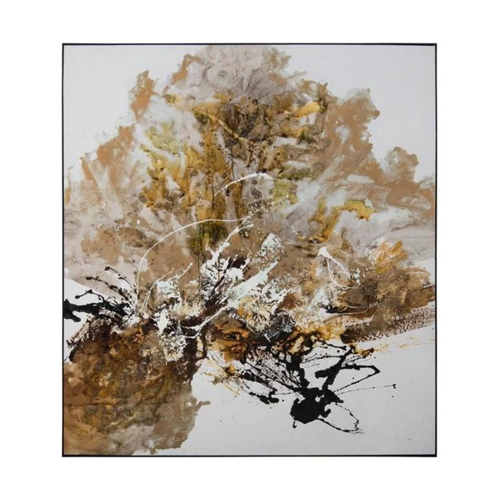 John Richard Chen Qi's Gilt and Charcoal Wall Art - Image 2