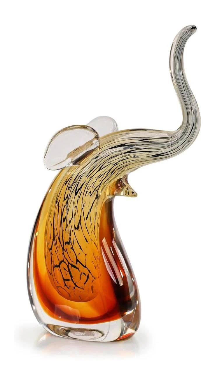 John Richard Decor Abstract Glass Elephant Sculpture - Image 2
