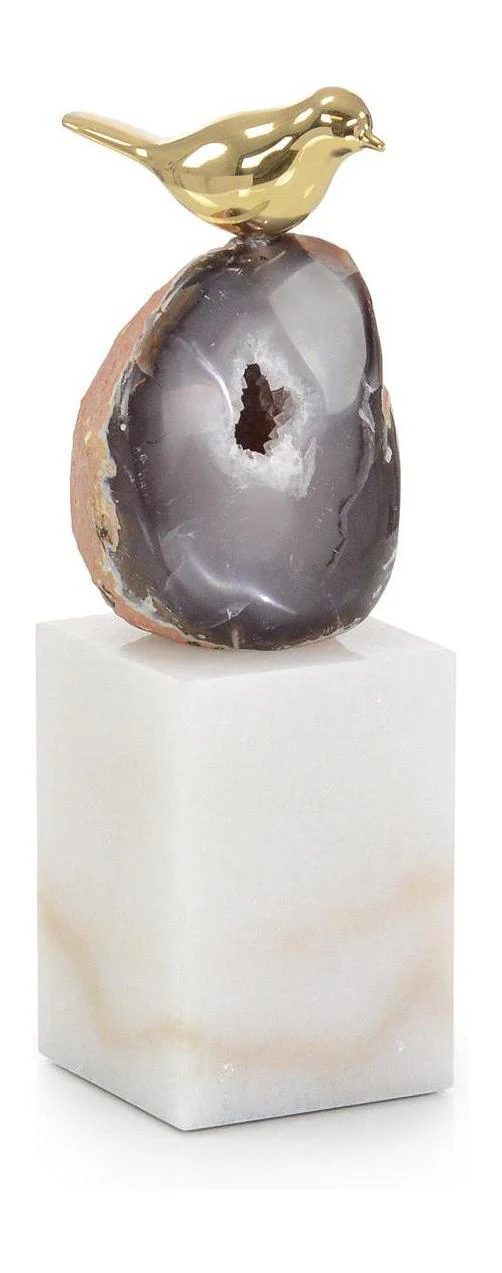 John Richard Decor Agate Roost Sculpture on Marble Base - Image 2