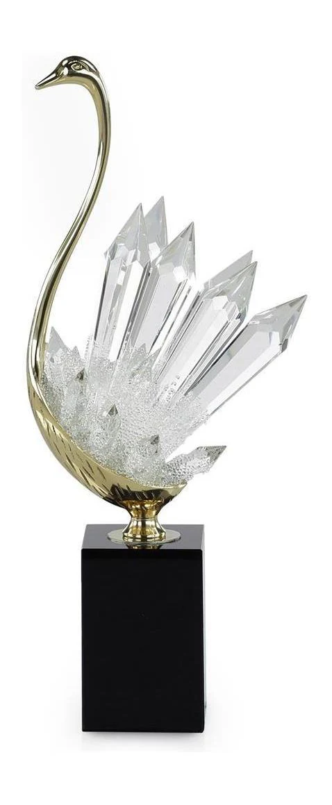John Richard Decor Crystalline Bird Sculpture on Black Base - Image 2