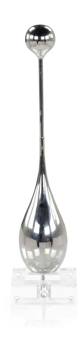 John Richard Decor Drop Sculpture on Acrylic Base, Small Nickel