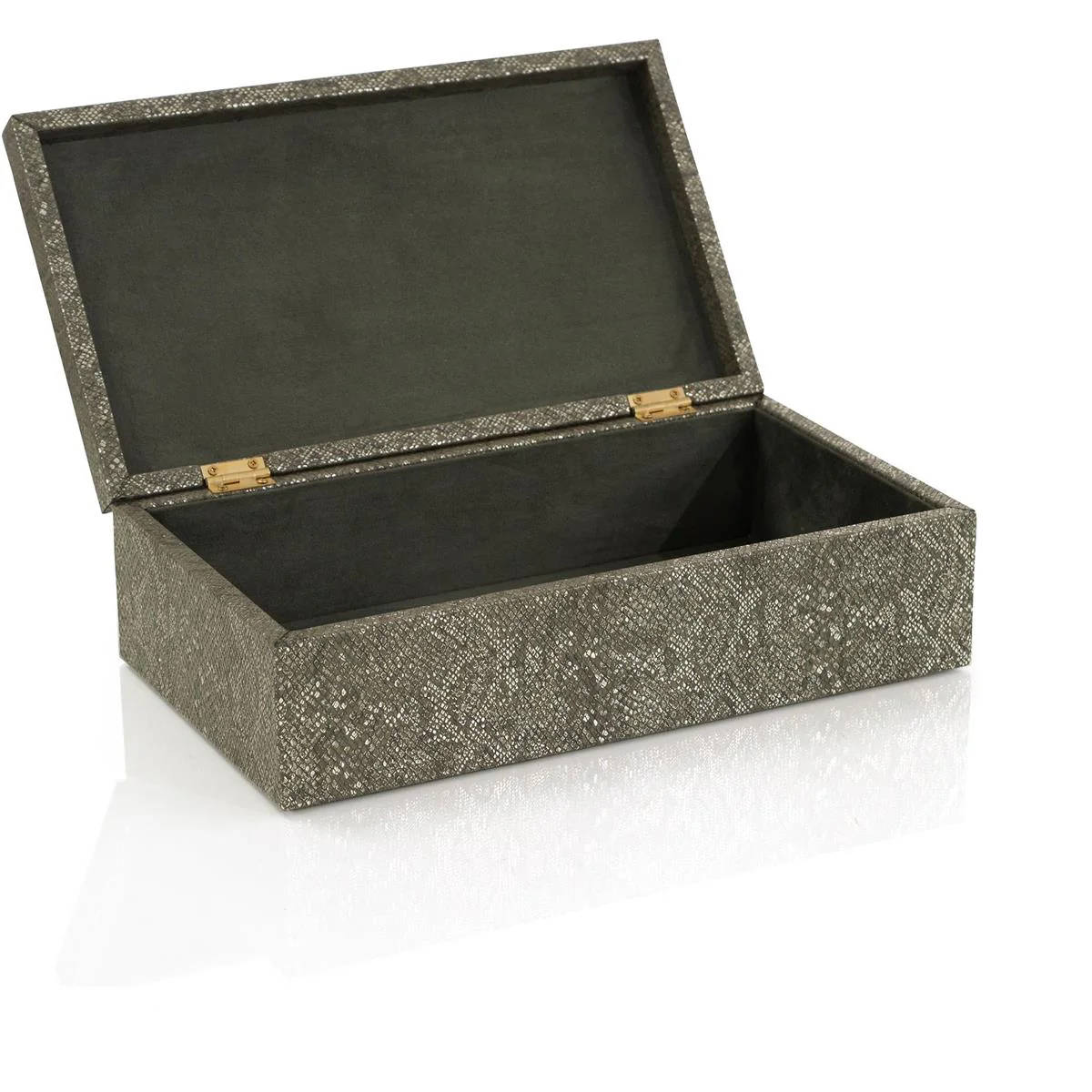 John Richard Decor Feathered Vegan Snakeskin Box - Image 2