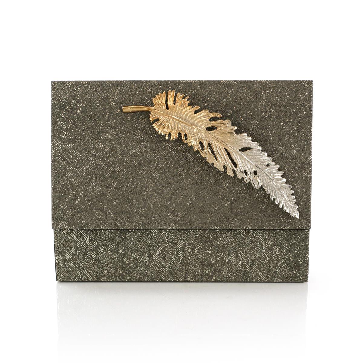 John Richard Decor Feathered Vegan Snakeskin Box - Image 3