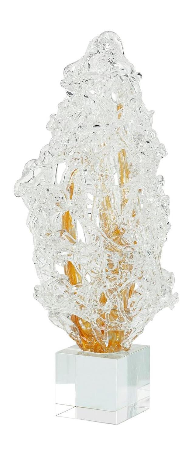 John Richard Decor Frozen Flame Sculpture on Crystal Base - Image 2