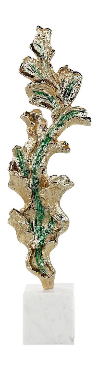 John Richard Decor Gleaming Leaf Sculpture on Marble Base - Image 4