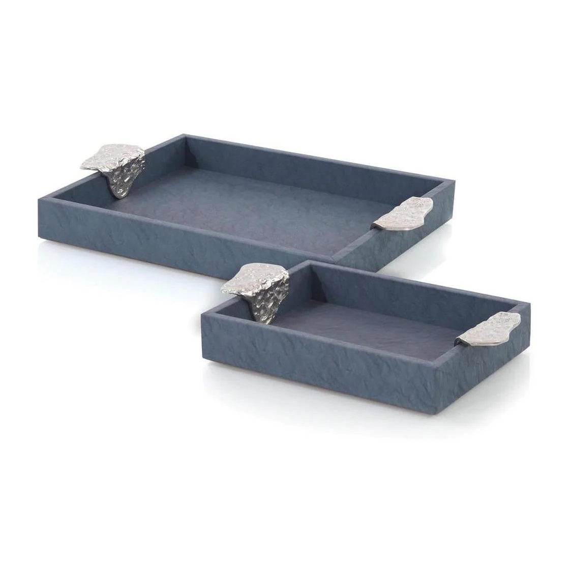 John Richard Decor Gypsy Blue Leather Tray - Image 2