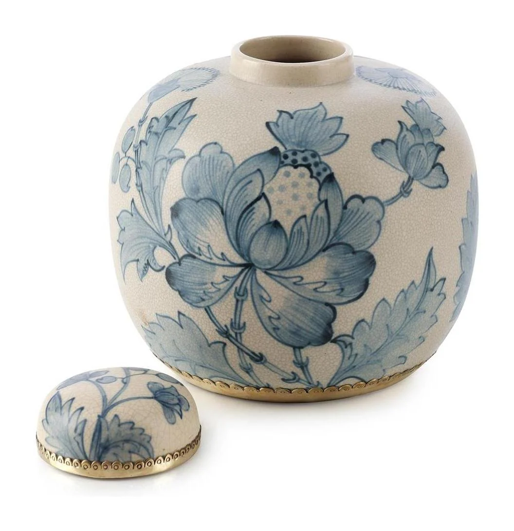 John Richard Decor Lidded Bloom Jar, Wide - Image 2