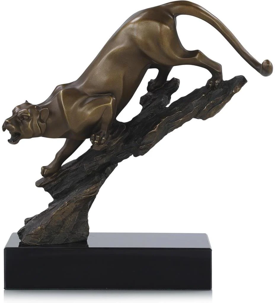 John Richard Decor Perched Predator Sculpture on Marble Base