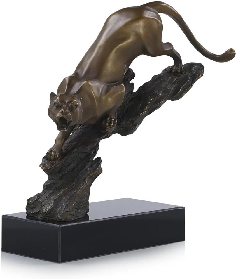 John Richard Decor Perched Predator Sculpture on Marble Base - Image 2