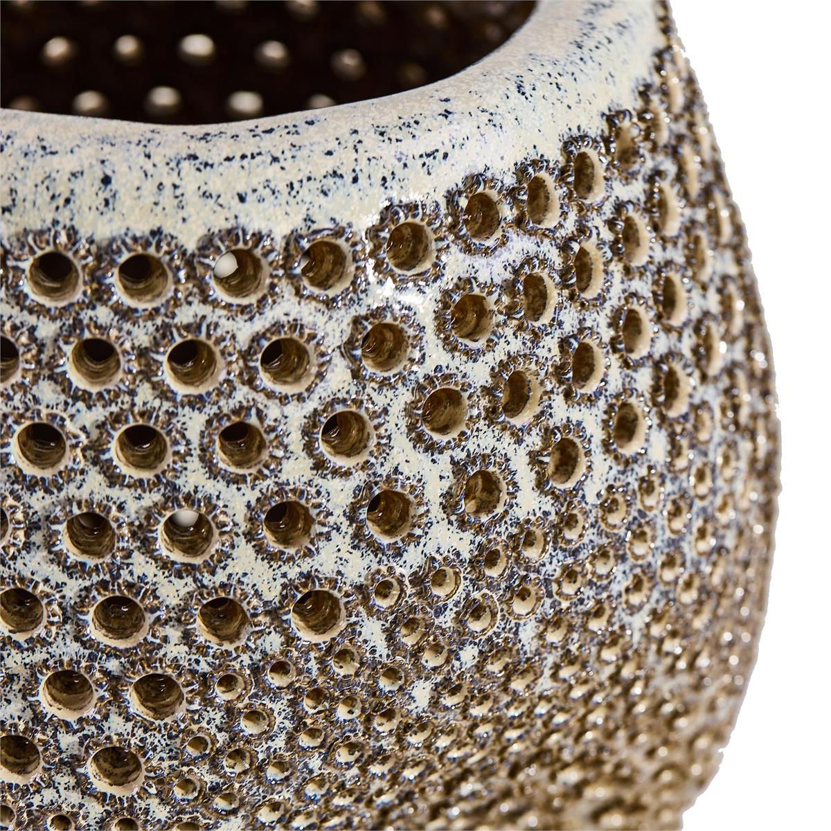 John Richard Decor Perforated Porcelain Vase, Silver - Image 2