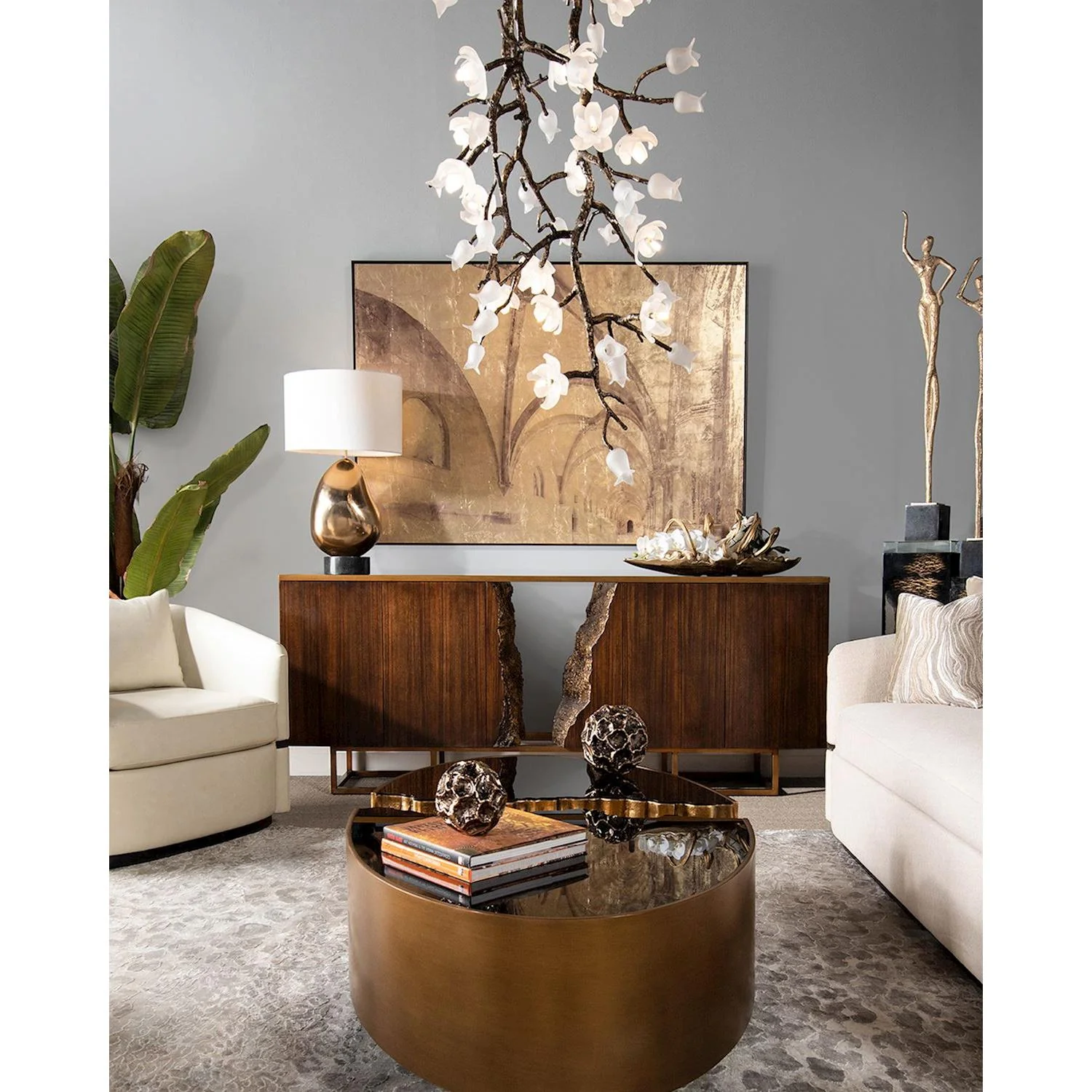 John Richard Decor Posing Female Gold Sculpture I - Image 2