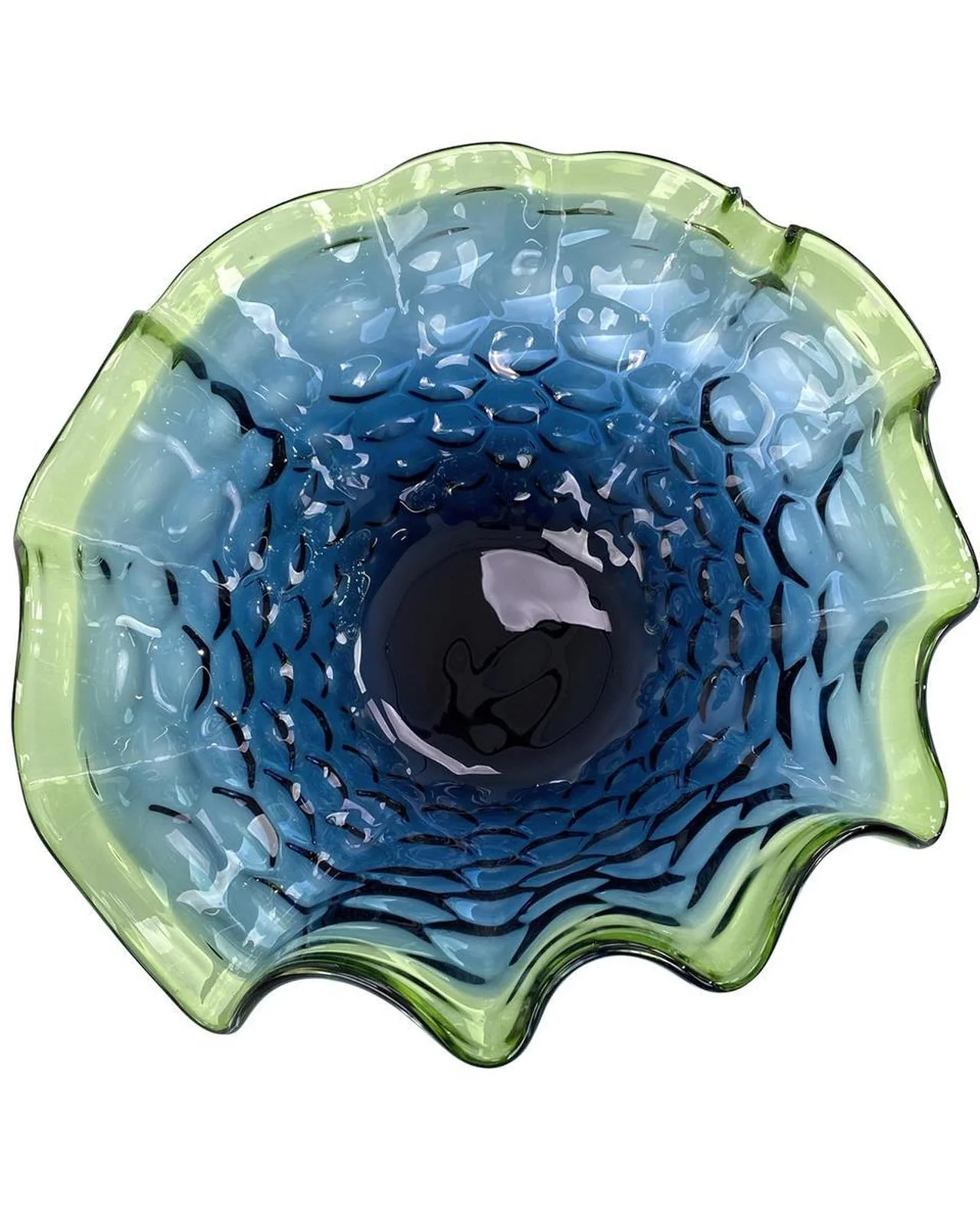 John Richard Decor Royal and Emerald Handblown Glass Bowl - Image 2
