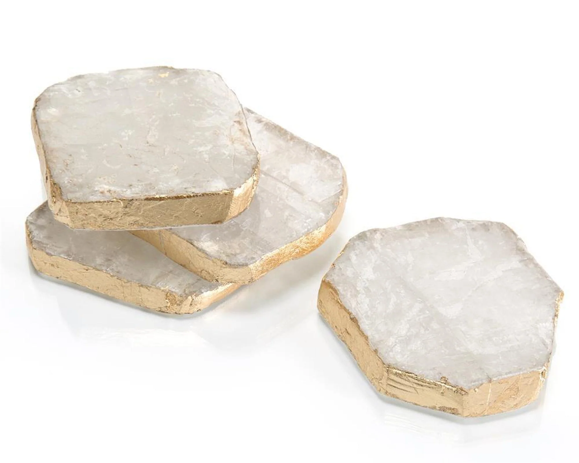 John Richard Decor Set of Four Selenite Coasters - Image 3