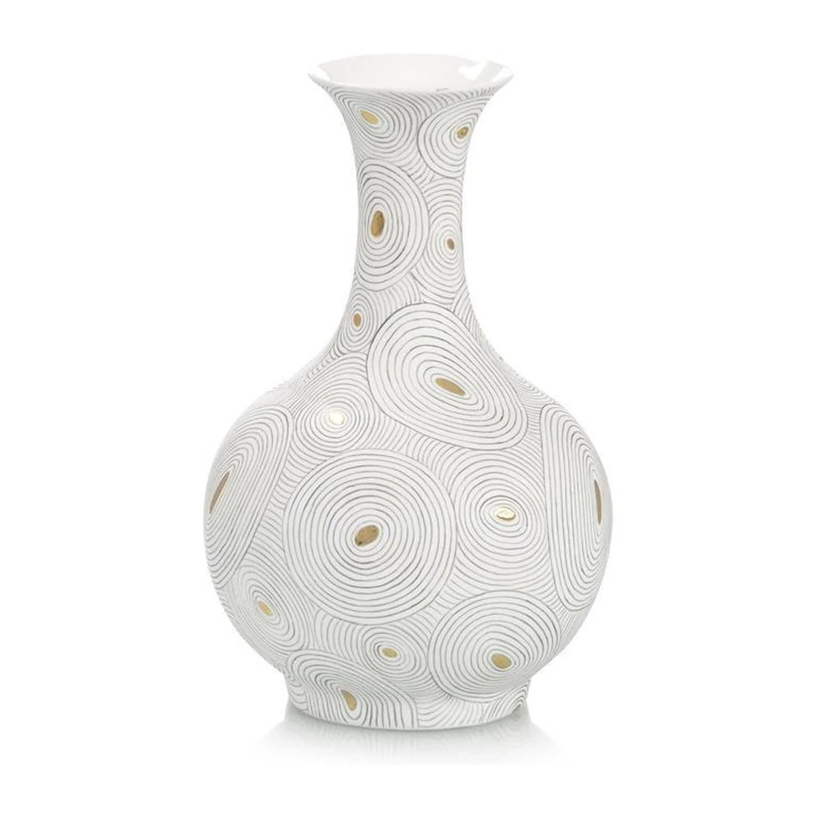 John Richard Decor White Porcelain Vase with Gold - Image 2