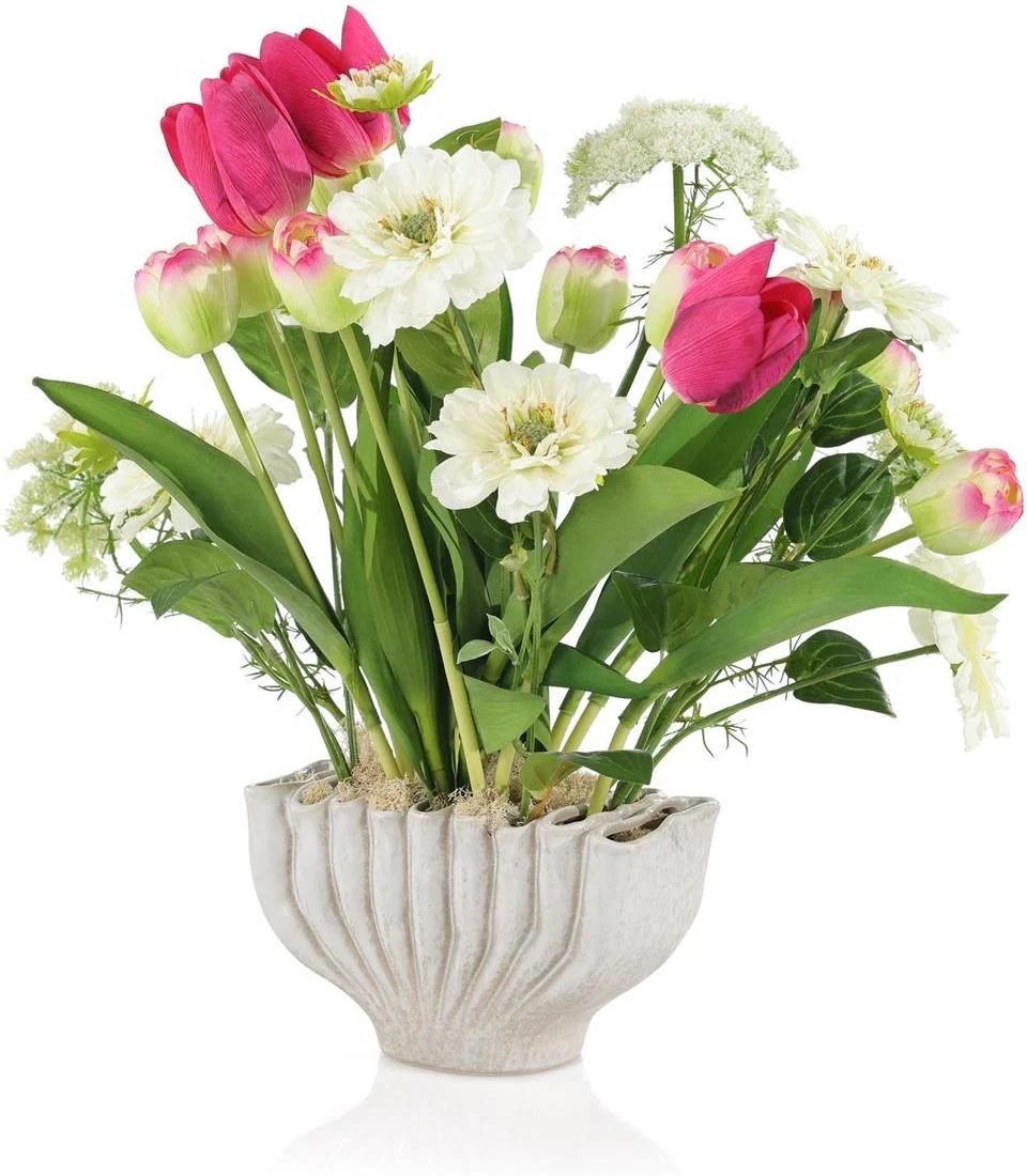 John Richard Decor Zinnias and Tulips