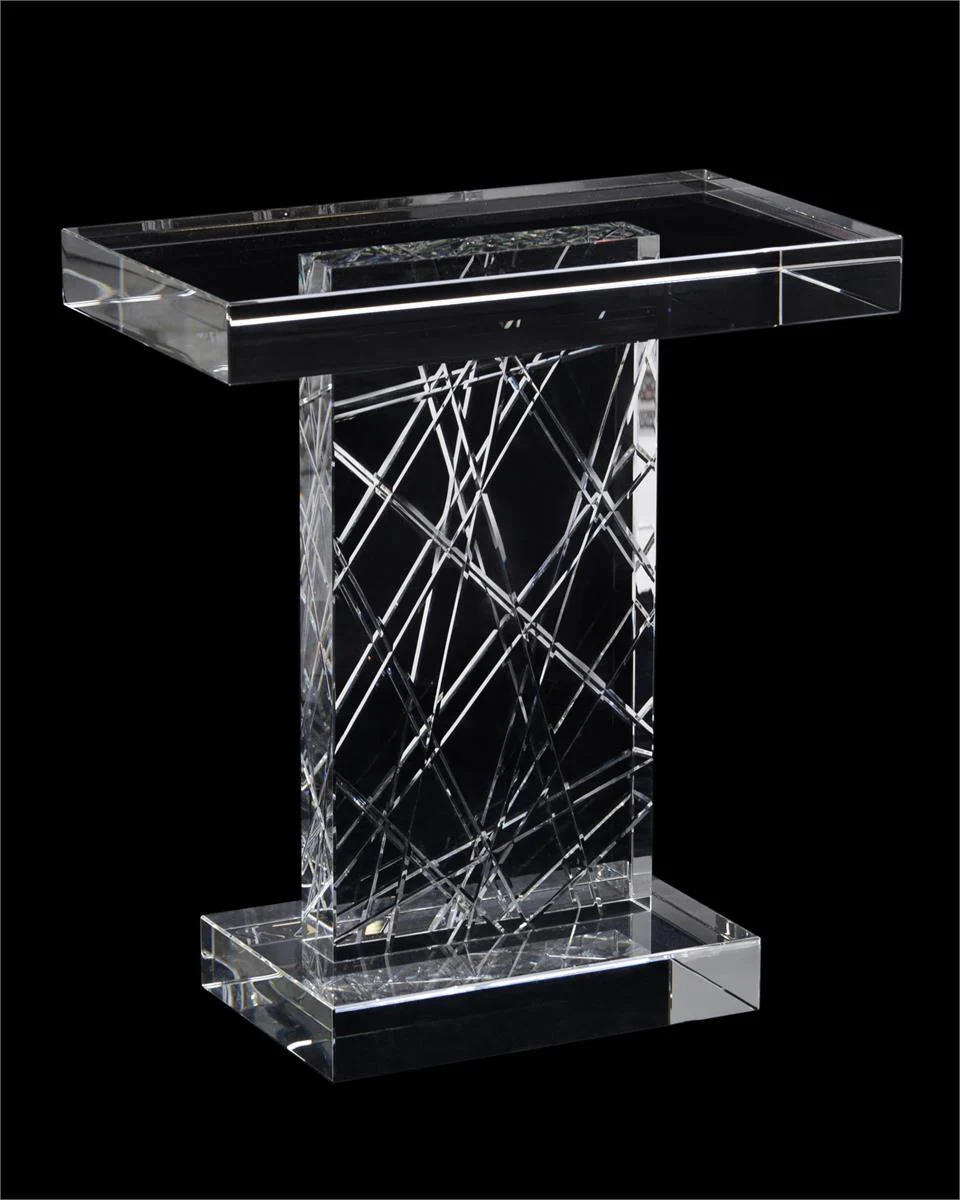 John Richard Etched Crystal Accent Table - Image 2