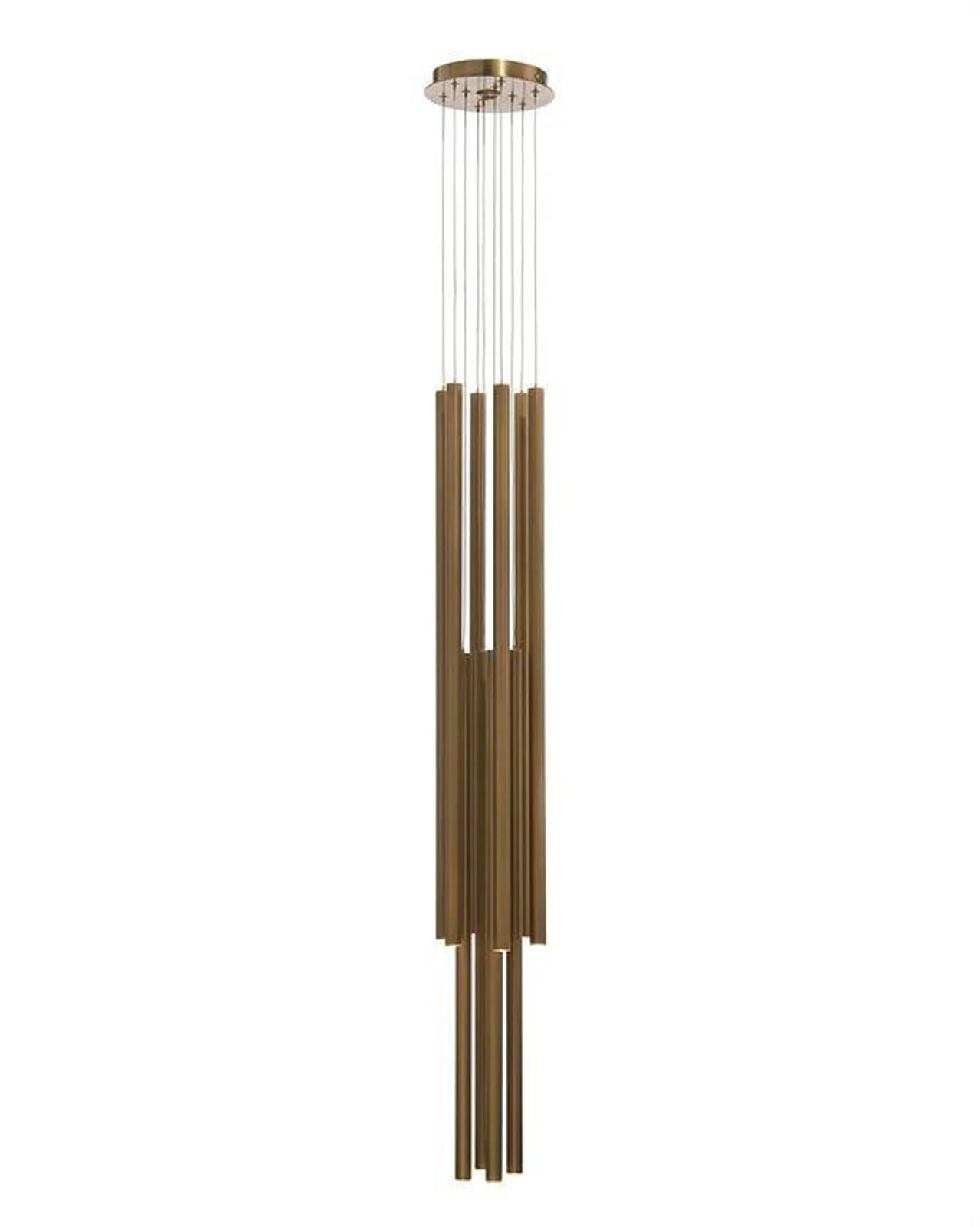 John Richard Hans Eleven-Droplight Brass Chandelier - Image 2