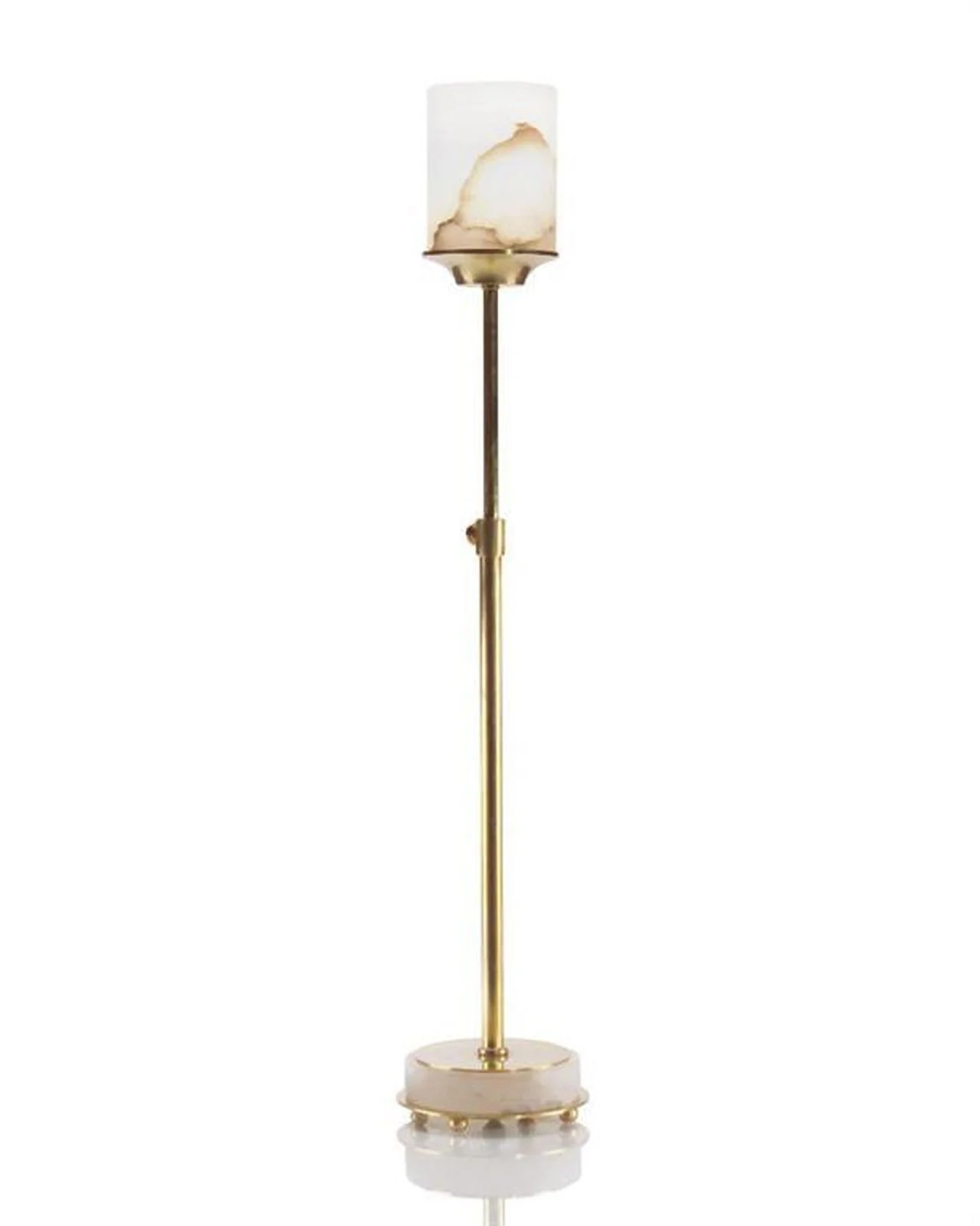 John Richard Honey Brass and Alabaster Buffet Lamp - Image 2