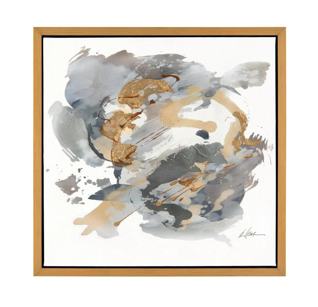 John Richard Jackie Ellens' Gold, Silver, And Grey Wall Art - Image 2