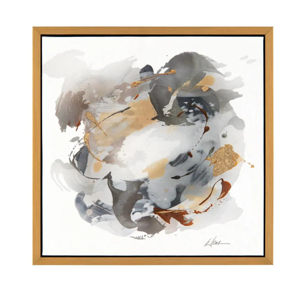 John Richard Jackie Ellens' Gold, Silver, And Grey Wall Art - Image 3