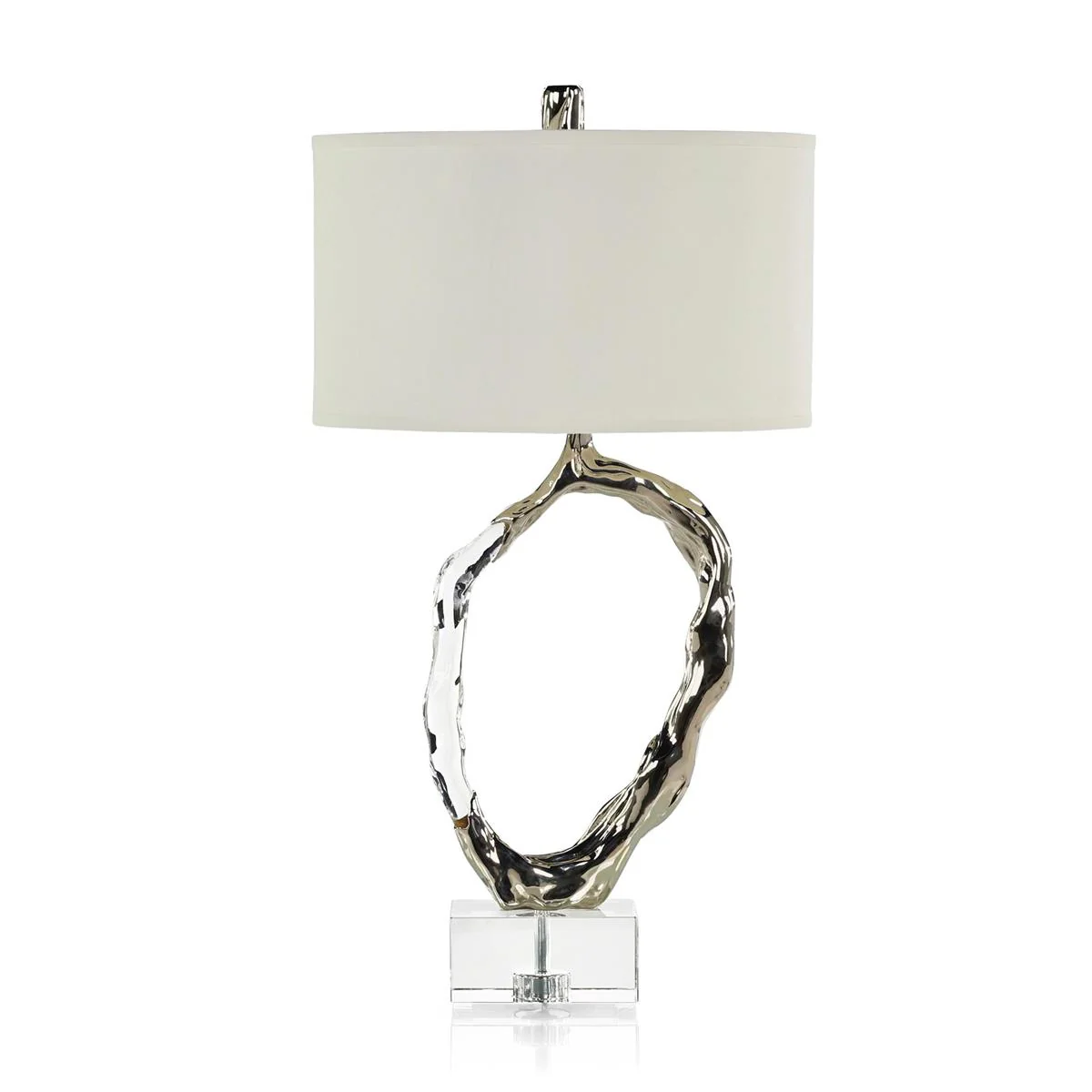 John Richard Metallic Ice Table Lamp, Silver - Image 2