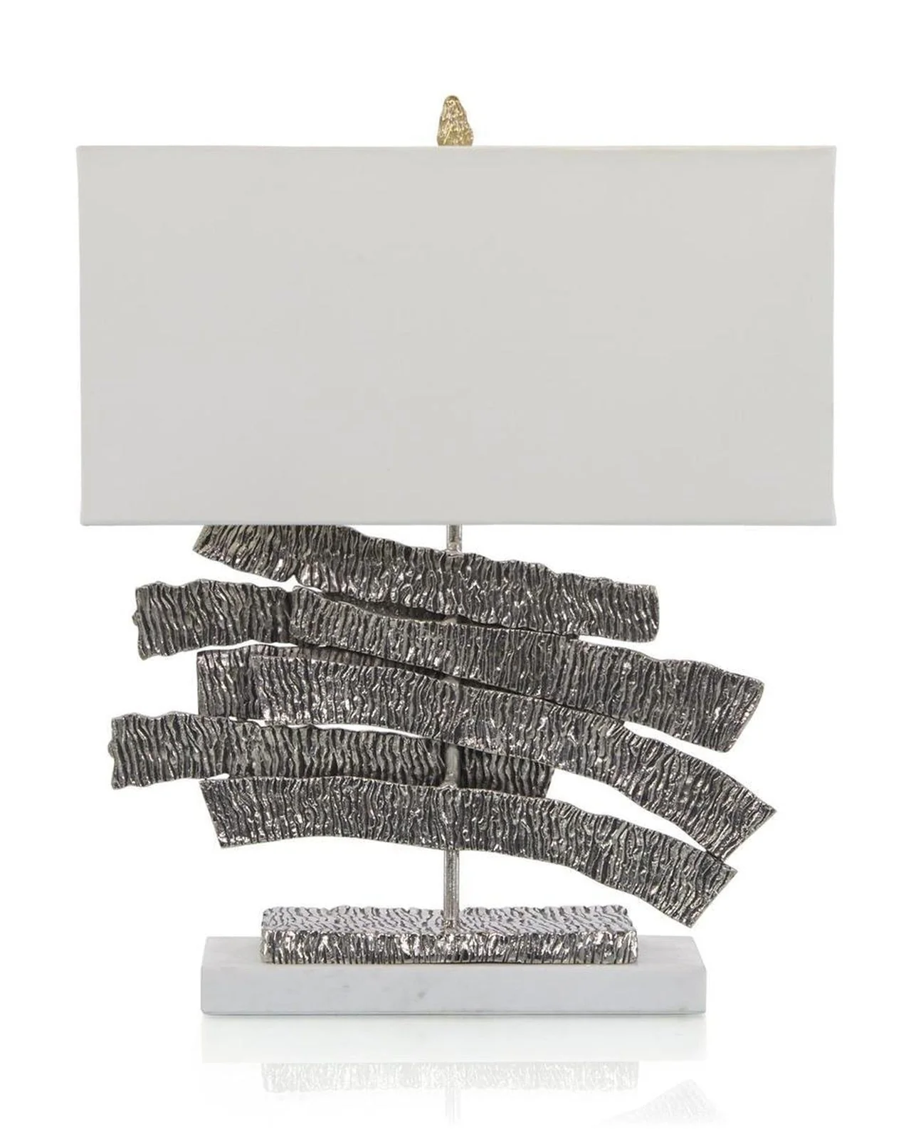 John Richard Nickel Crinkle Swoosh Lamp - Image 2