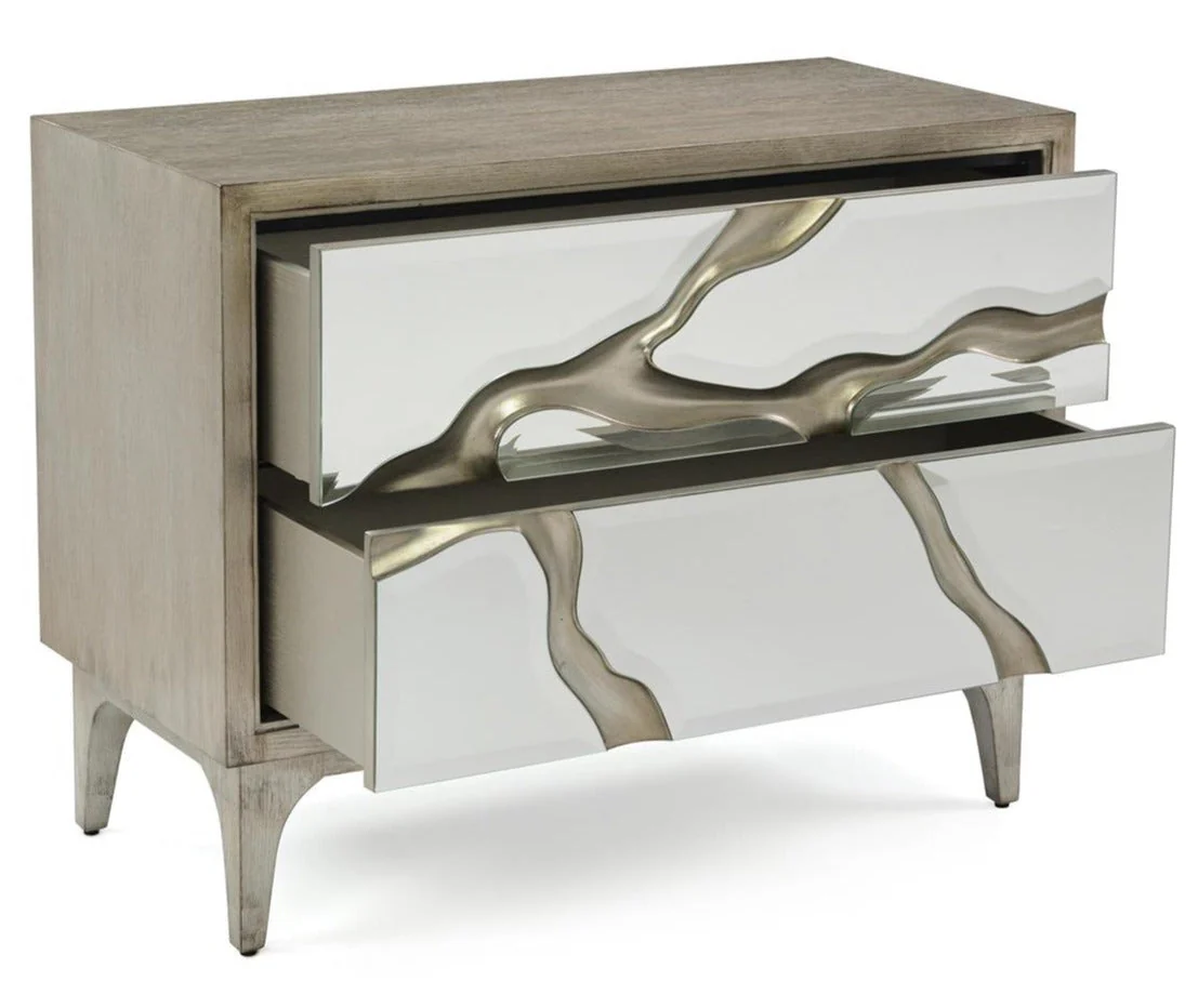 John Richard Revne Silver Night Table - Image 2