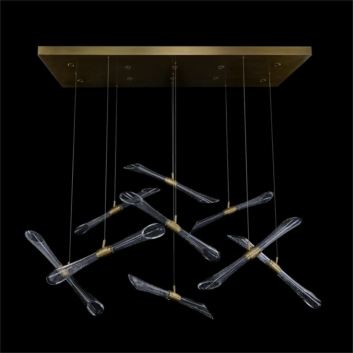 John Richard Rhapsody - Nine Fluted Light Tube Chandelier With Ten Additional LEDs In The Canopy - Image 2