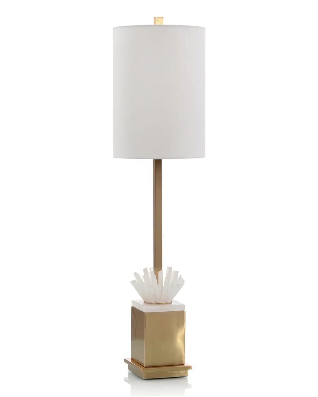 John Richard Selenite and Coffee Bronze Buffet Lamp - Image 2