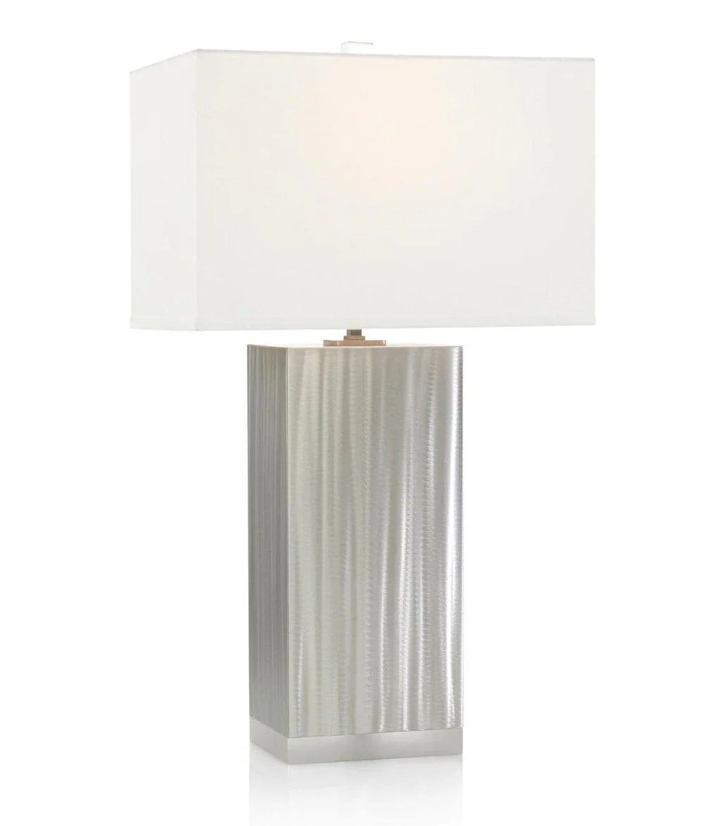 John Richard Stainless Steel Brushed Spiral Table Lamp - Image 2