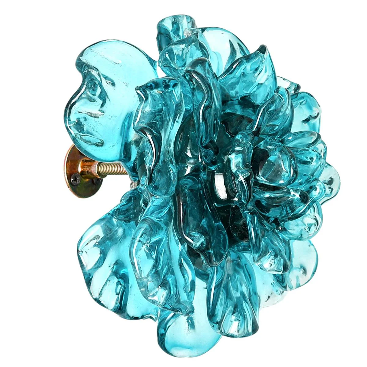 John Richard Teal Glass Flower Wall Art - Image 2