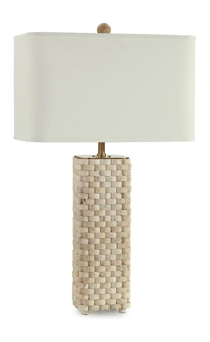 John Richard Travertine Weave Table Lamp - Image 2