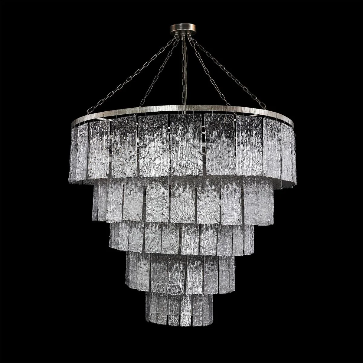 John Richard Twilight Twenty-Four-Light Slumped Glass Chandelier, Silver - Image 2