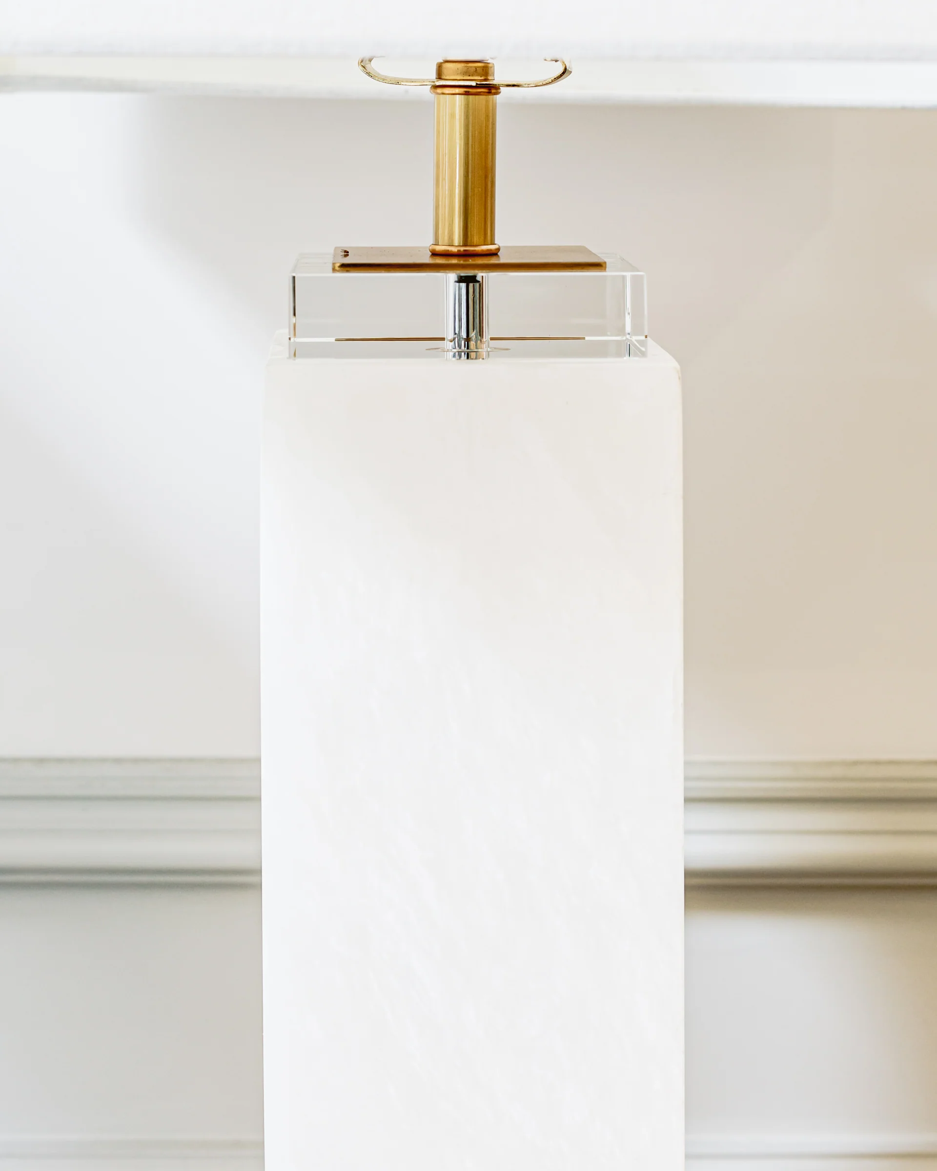 John Richard White Alabaster Column Table Lamp Floor Sample - Image 2