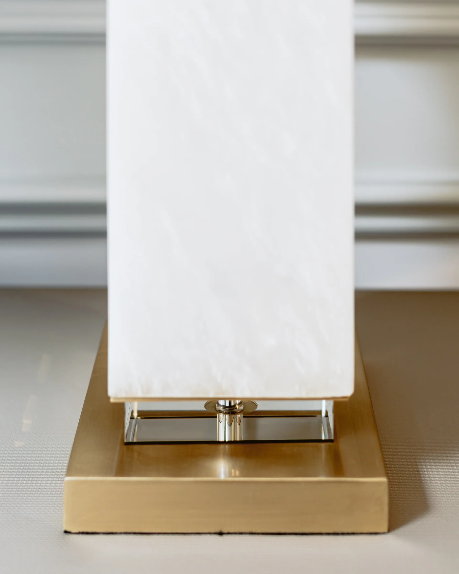 John Richard White Alabaster Column Table Lamp Floor Sample - Image 3