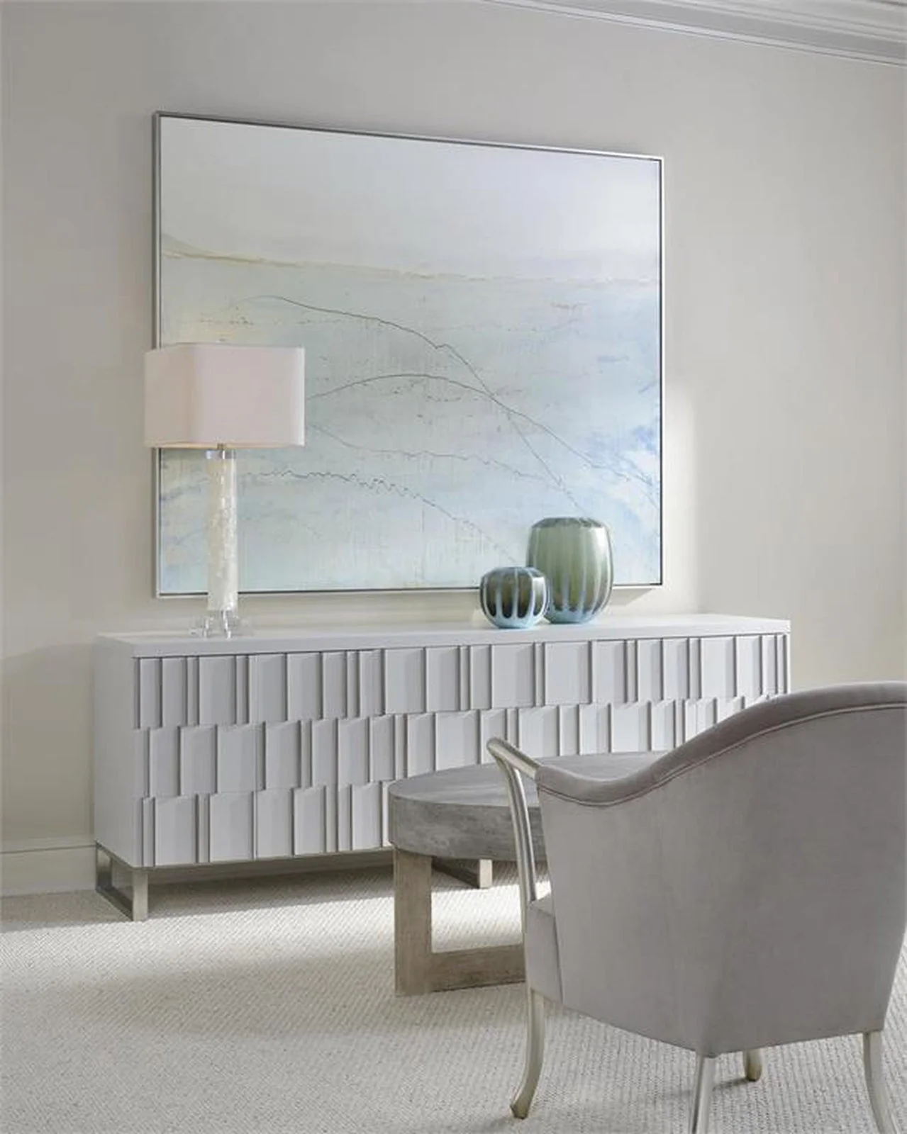 John Richard White Calcite and Quartz Table Lamp - Image 2